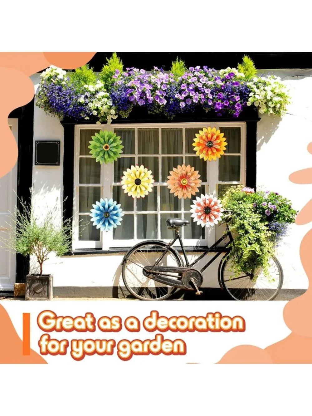 6 Pcs Metal Flower Wall Art Decor - 12